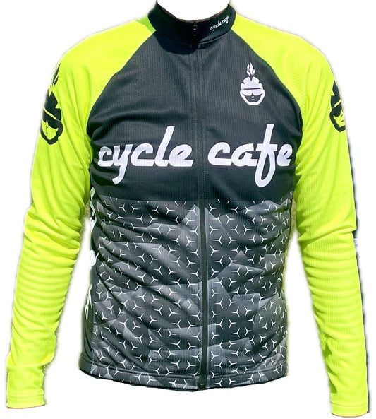 Langarmtrikot Cycle Cafe Neon-Gelb