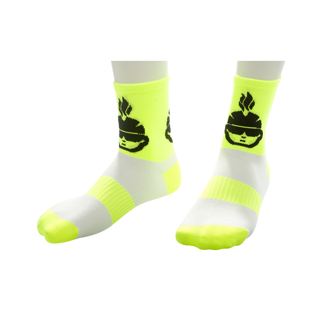 rennrad socken neon Socken Cycle Cafe mittellang neongelb