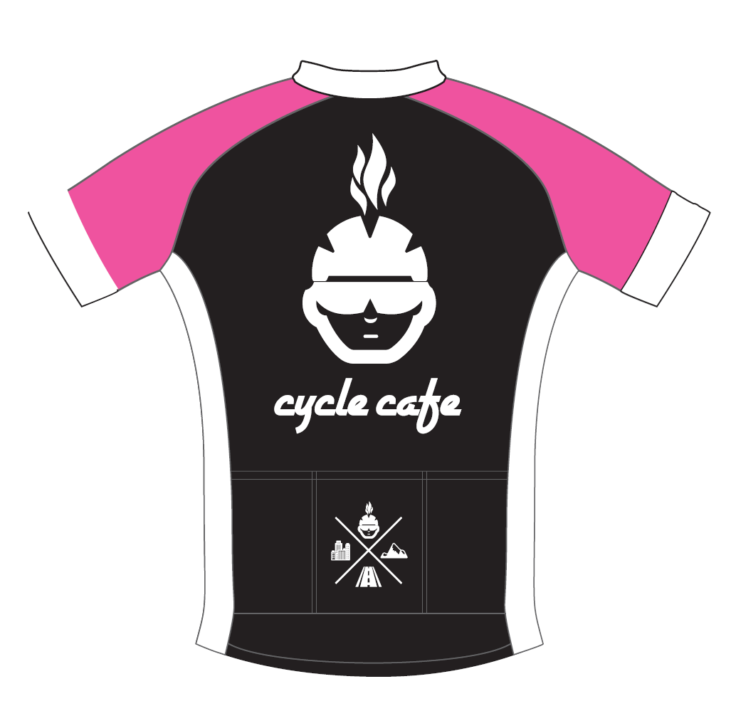 Short Sleeve Jersey Cycle Cafe Neon Pink