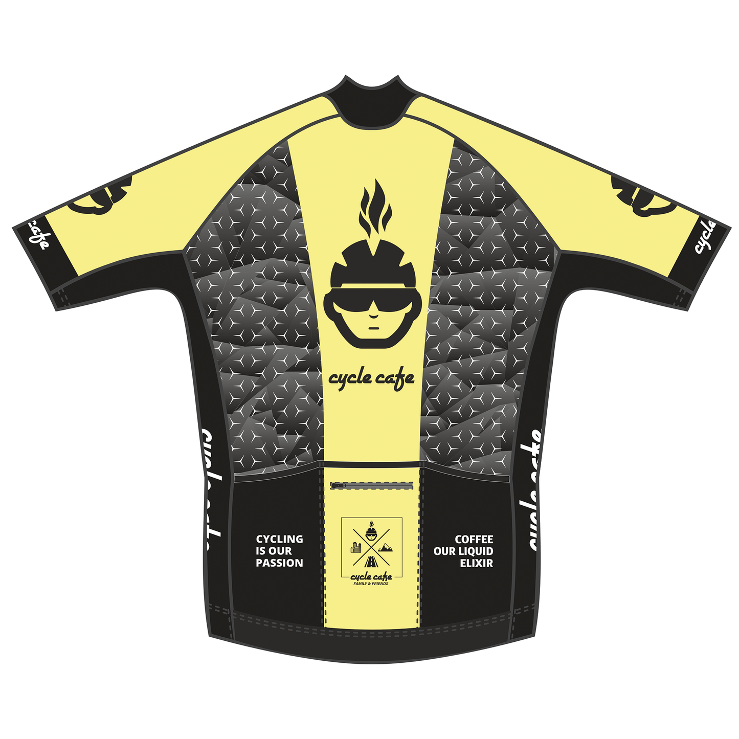 Short Sleeve Jersey Cycle Cafe Visi Yellow - Limited Edition 2024