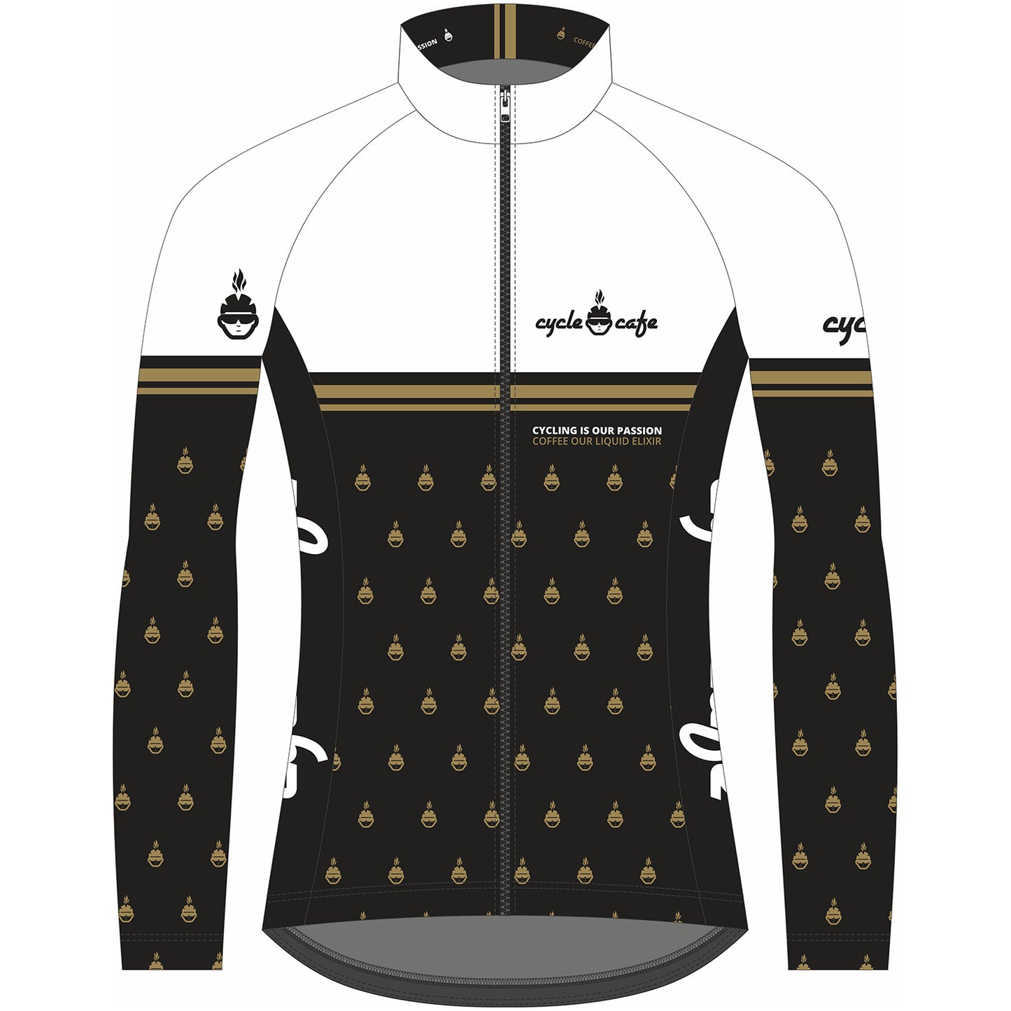 Long-sleeved jersey Cycle Cafe Gold Edition