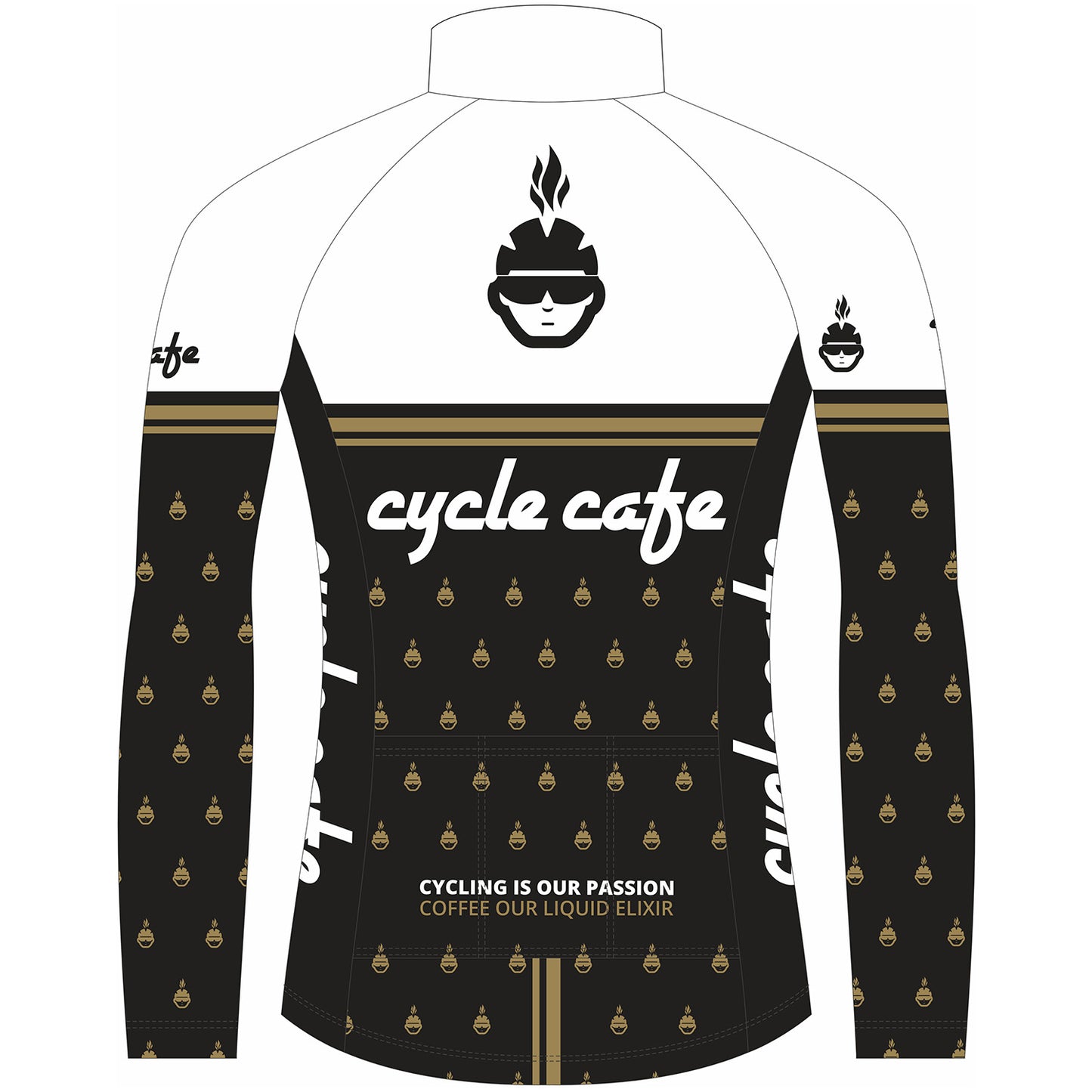 Long-sleeved jersey Cycle Cafe Gold Edition
