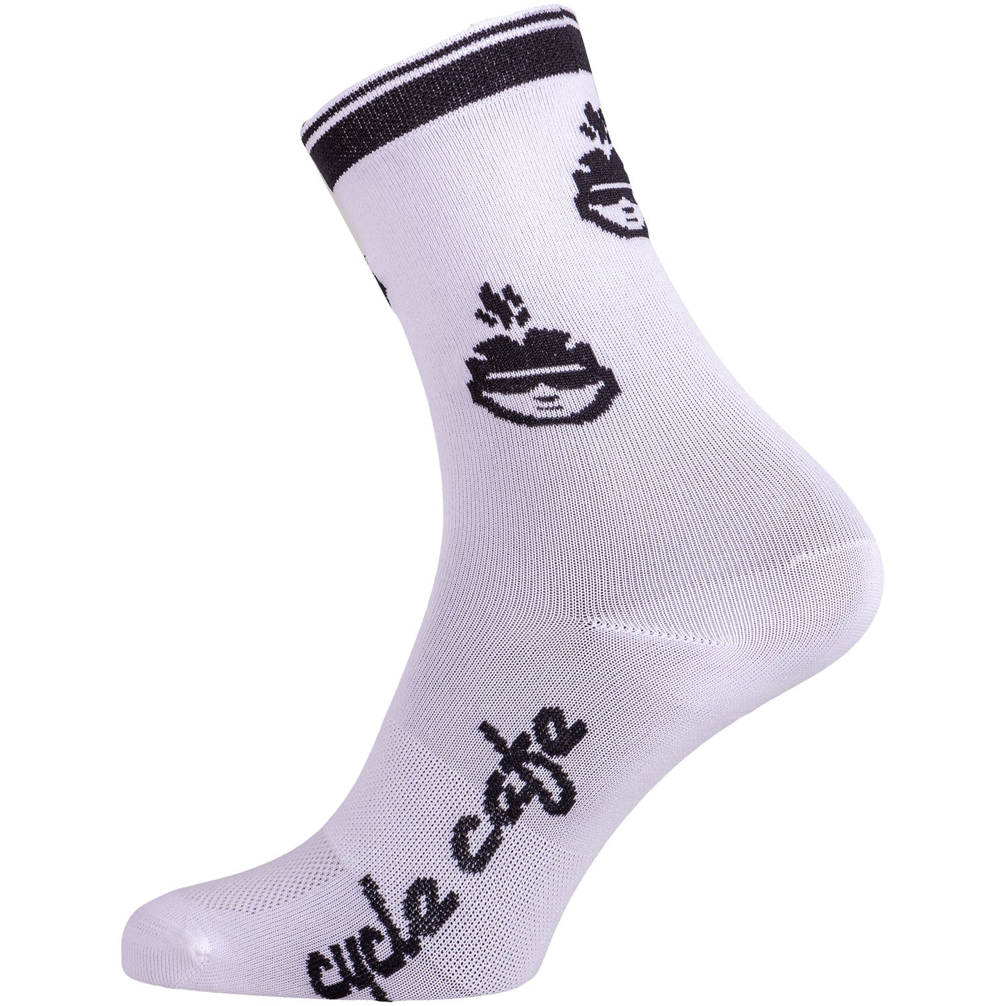 Socken Cycle Cafe mittellang weiß
