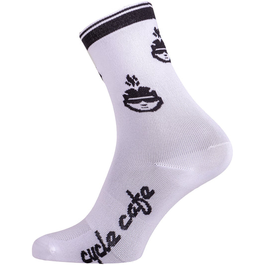 Socken Cycle Cafe mittellang weiß