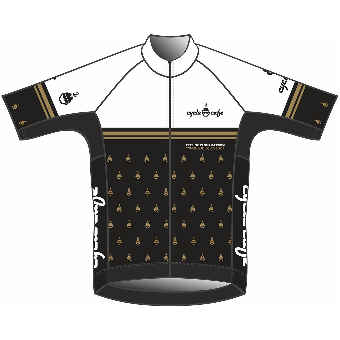 Kurzarm Trikot Cycle Cafe Gold Edition