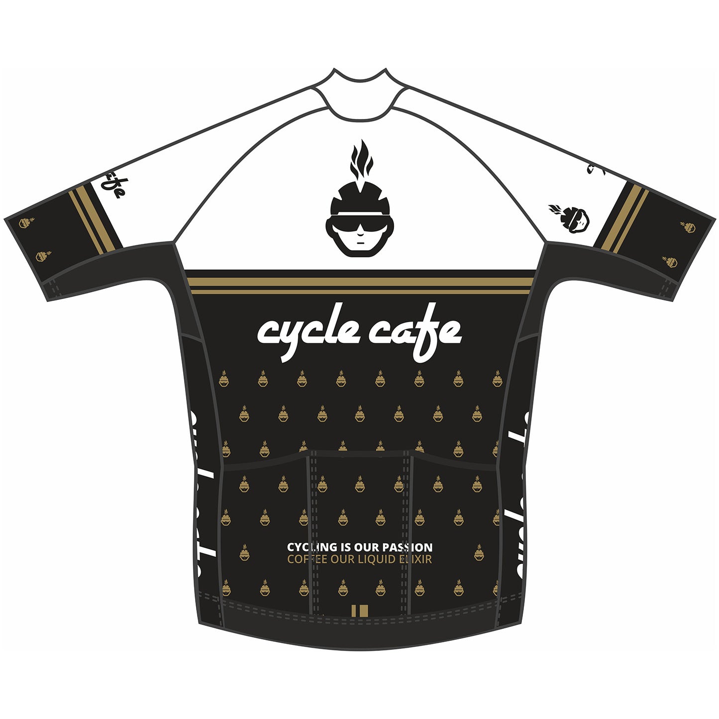 Kurzarm Trikot Cycle Cafe Gold Edition