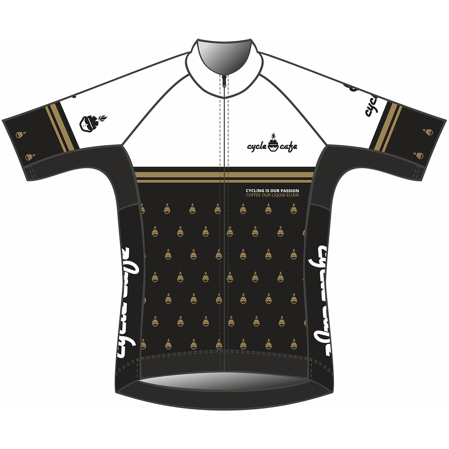 Kinder Kurzarm Trikot Cycle Cafe Gold Edition